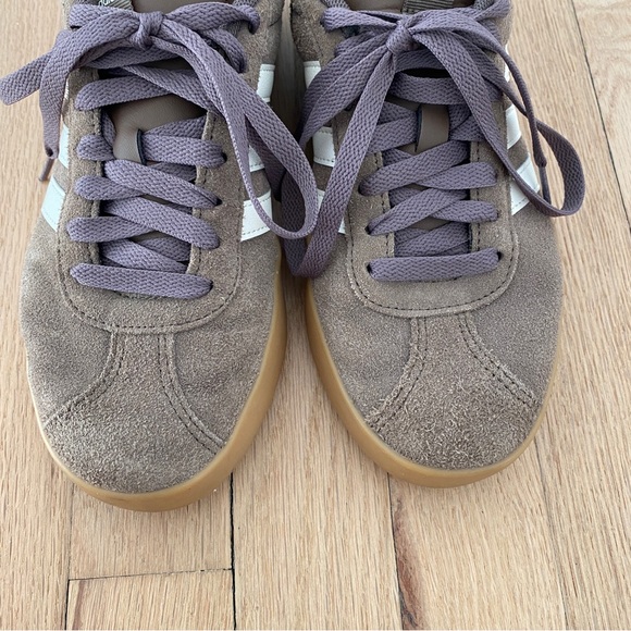 Adidas VL Court 3.0 Sneakers Brown Suede White Tan Rubber Sole Size Women's 7 - Picture 4 of 8